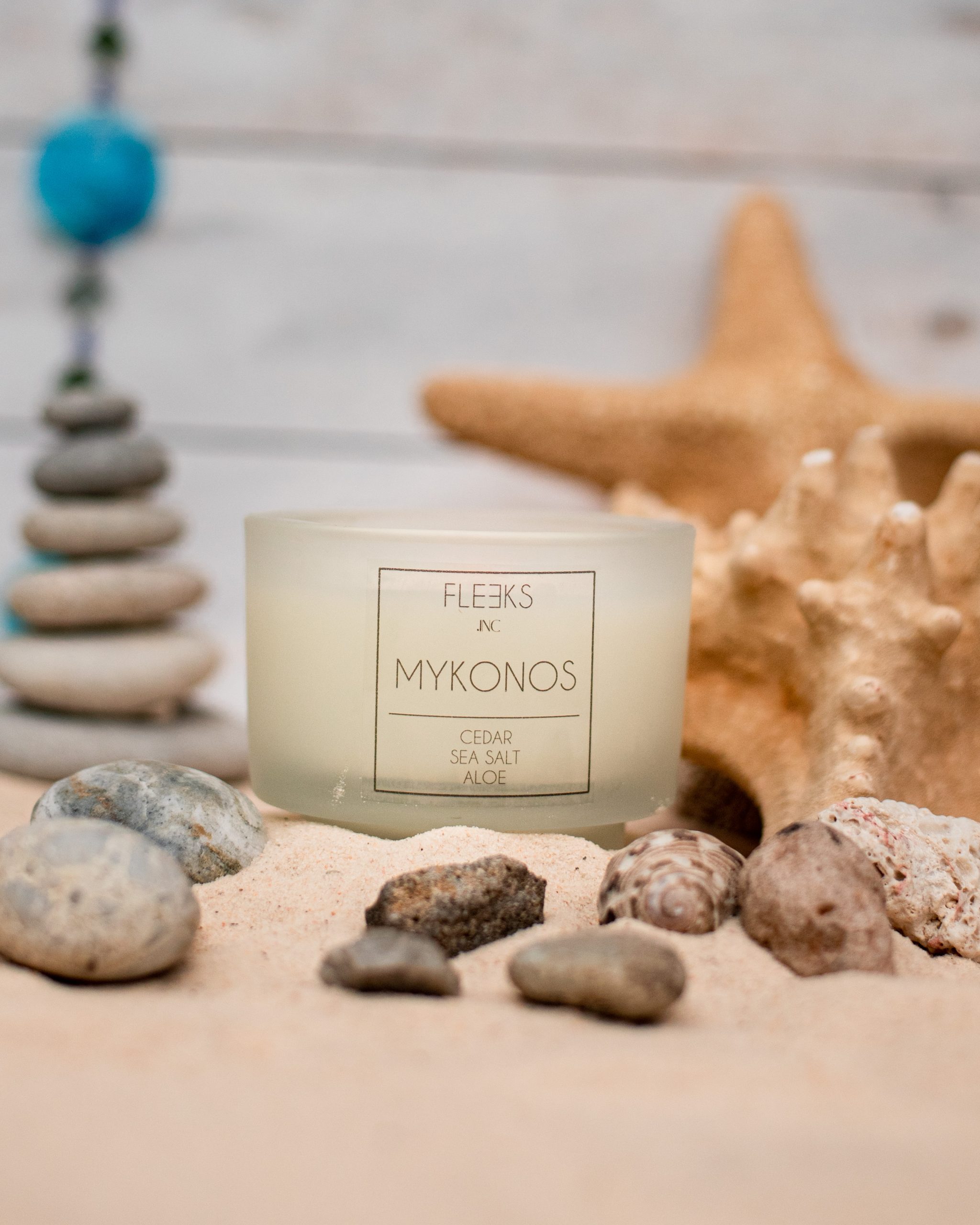 Mykonos Luxury Candle 200ml - Cedar, Sea Salt, Aloe